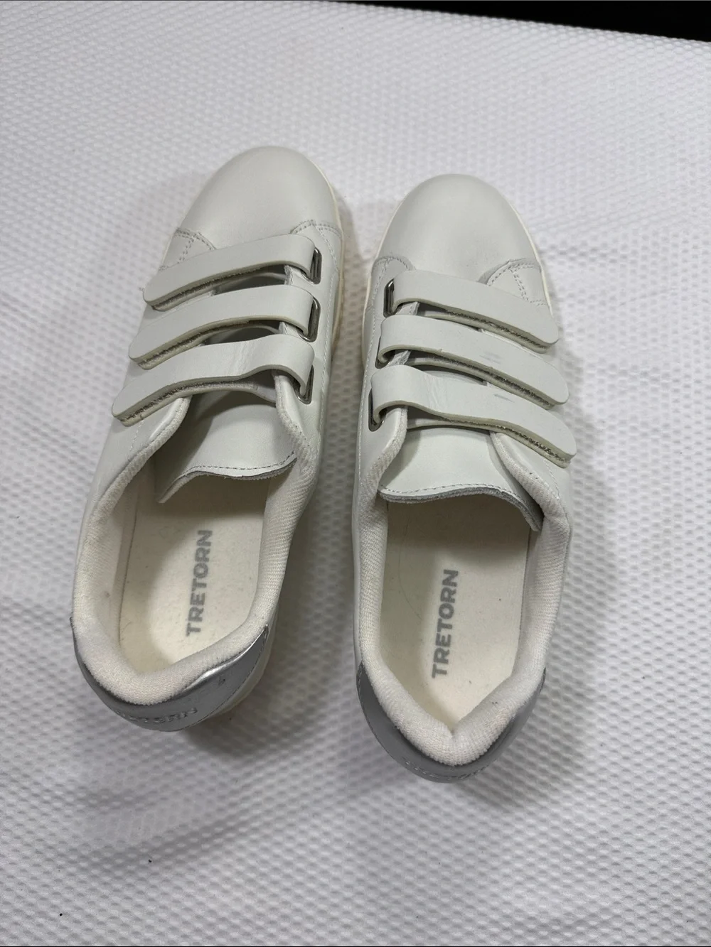 Tretorn Carry ll Velcro White leather sneakers Velcro Size 10.5